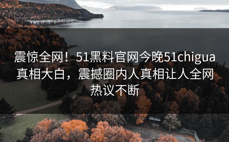 震惊全网！51黑料官网今晚51chigua真相大白，震撼圈内人真相让人全网热议不断