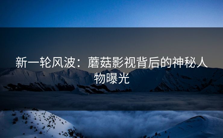 新一轮风波：蘑菇影视背后的神秘人物曝光