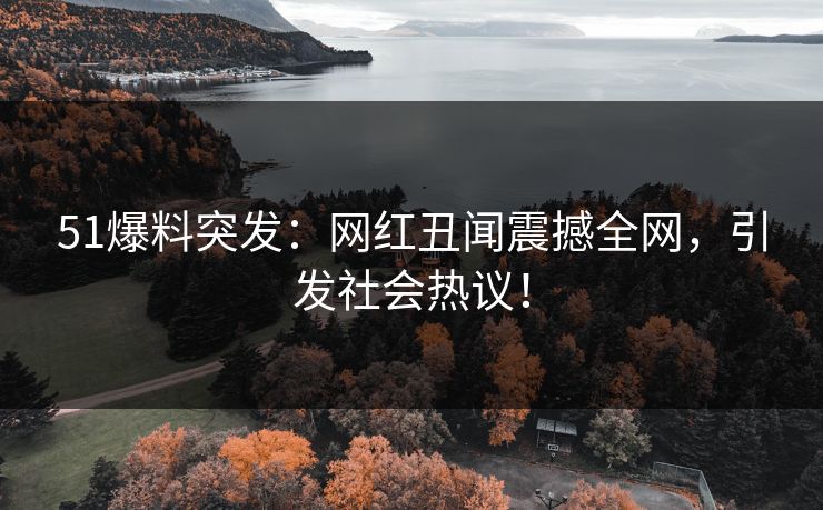 51爆料突发：网红丑闻震撼全网，引发社会热议！