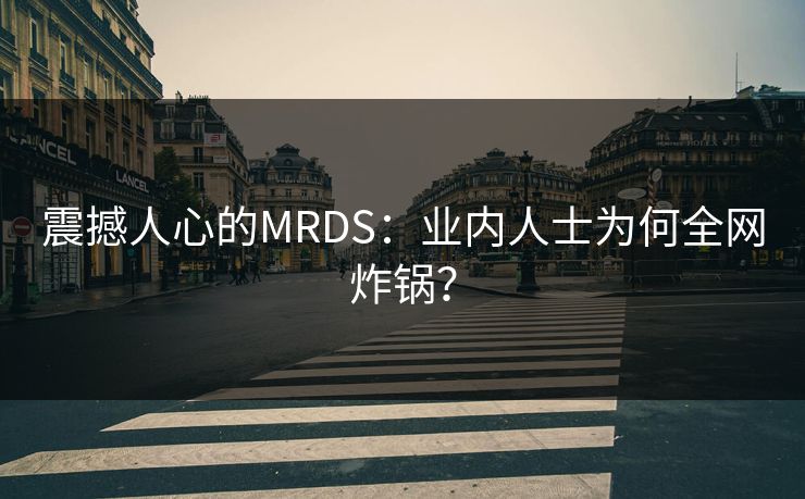 震撼人心的MRDS：业内人士为何全网炸锅？