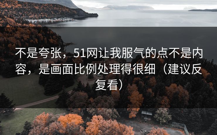 不是夸张，51网让我服气的点不是内容，是画面比例处理得很细（建议反复看）